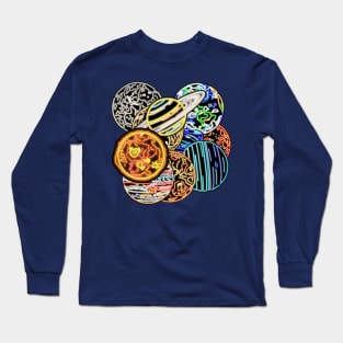 Electric Solar System Space Marbles Long Sleeve T-Shirt